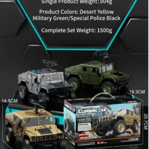 JJRC C8835 Hummer Military Jeep Realistic Off-Road RC Rock Truck Crawler