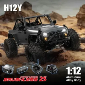 MJX Hyper Go H12Y 1/12 4WD Brushless RC Rock Crawler – Metal Drivetrain, Portal Axles & RTR